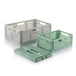 Set of 3 Foldable and Stackable Organiser Boxes Boxtor InnovaGoods