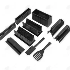 Set om 10 delar - HTBE® - Sushi tillverkare - Svart - ABS - Köksverktyg