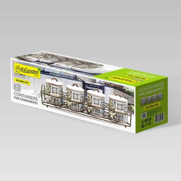 Set om 4 MAESTRO Holiday i Porto kryddbehållare MR-20005-04CS