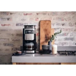 SEVERIN 4810 Kaffebryggare med filter och integrerad kvarn - svart och rostfritt stål - 1000W - 1,4 L