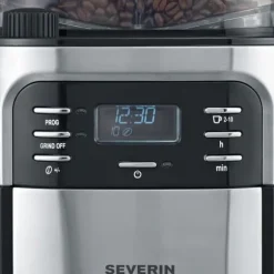 SEVERIN 4810 Kaffebryggare med filter och integrerad kvarn - svart och rostfritt stål - 1000W - 1,4 L