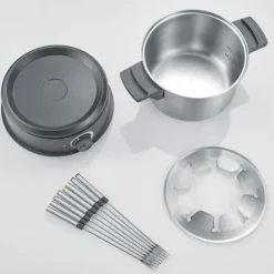 SEVERIN FO2473 Elektrisk fonduegryta - Avtagbar fonduegryta i rostfritt stål - 8 personer