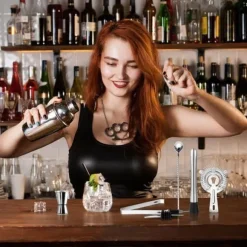 Shaker-Shaker Cocktail-Kit Cocktail-Accessoar för professionell bartender - Rostfritt stål - 750 ml - 8 PCS - För hemmet, baren, festen