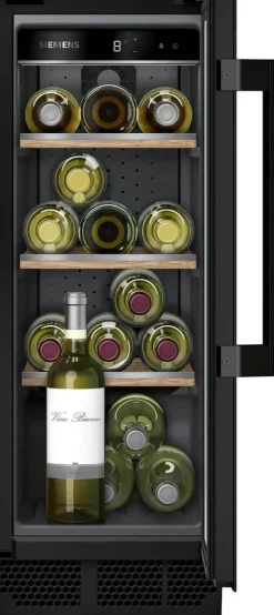 Siemens iQ500 KU20WVHF0 Vinkyl med glasdörr 82 x 30 cm. - Upp till 21 flaskor - 38 dB