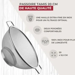 Sil durkslag - Fackelmann - 20 cm - Rostfritt stål - Praktisk för siktning och dränering