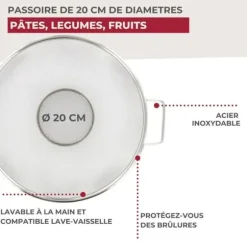 Sil durkslag - Fackelmann - 20 cm - Rostfritt stål - Praktisk för siktning och dränering