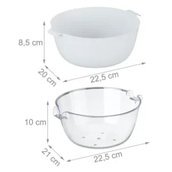 Sil med skål, 10x22,5x21 cm, Transparent, Vit