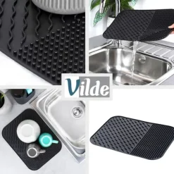 Silikon diskmatta, svart, 34x26,5 cm