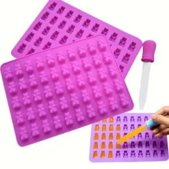 Silikon Godisform Bakform Geléform Gummy Bears Godisbjörnar med Pipett