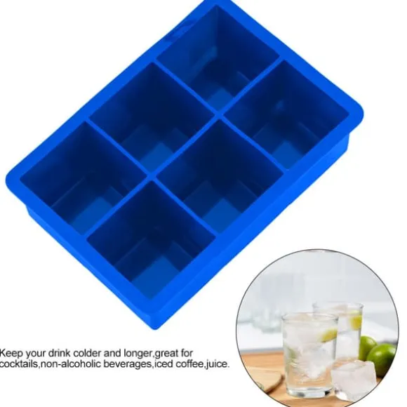 Silikon Isbitsmaskin 6 Hål Choklad Godisform Kök Matlagningsverktyg Mörkblå