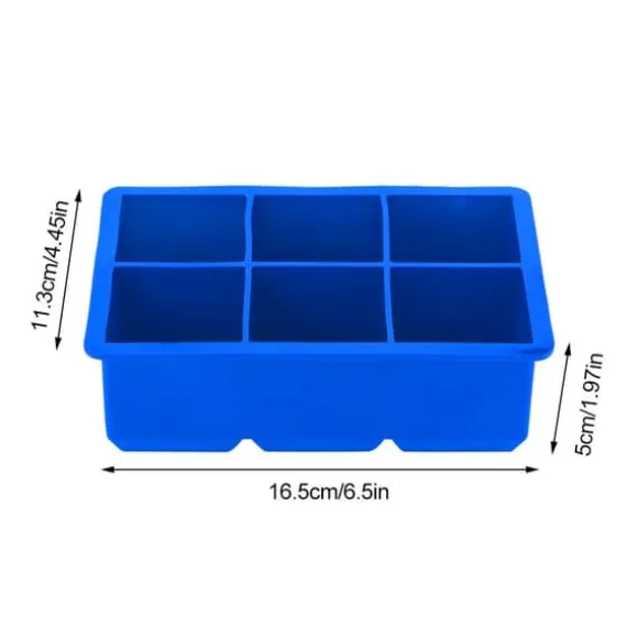 Silikon Isbitsmaskin 6 Hål Choklad Godisform Kök Matlagningsverktyg Mörkblå