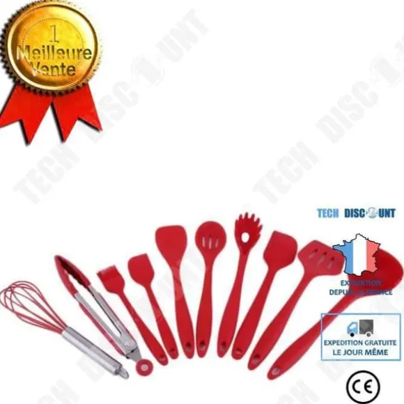 Silikon Köksredskap - TD® - Set med 10 st - Röd - Hög Temperatur - Praktisk