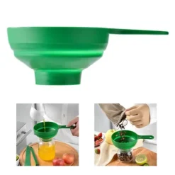 Silikon Kökstratt Hopfällbar Multifunktionell Kökstratt med bred mun Grön