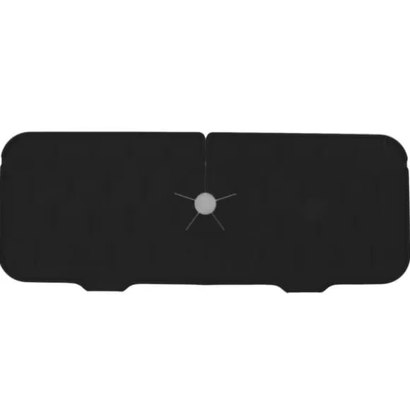 Silikon Kranmatta BPA-fri Återanvändbar Hållbar Stänksäker Silikon Handfat Dräneringsdyna för kök Badrum Svart