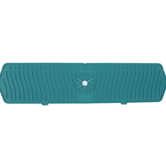 Silikon Kranskydd Köksdiskskydd Silikon Kranhandtag Droppfångare Bricka Svamphållare Matta 61CM Stor Storlek Grön