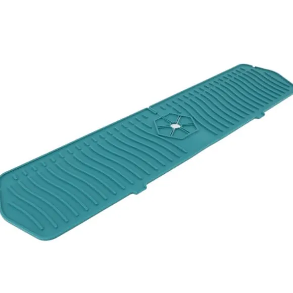 Silikon Kranskydd Köksdiskskydd Silikon Kranhandtag Droppfångare Bricka Svamphållare Matta 61CM Stor Storlek Grön