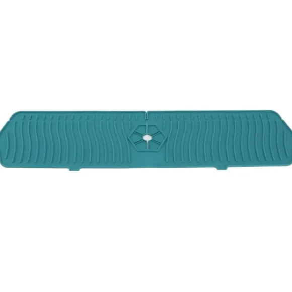 Silikon Kranskydd Köksdiskskydd Silikon Kranhandtag Droppfångare Bricka Svamphållare Matta 61CM Stor Storlek Grön