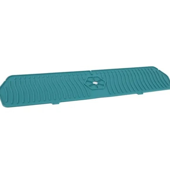 Silikon Kranskydd Köksdiskskydd Silikon Kranhandtag Droppfångare Bricka Svamphållare Matta 61CM Stor Storlek Grön