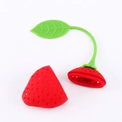 Silikon Kreativ Jordgubbsformad Tebladsil Örtkrydda Infuserfilter