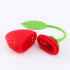 Silikon Kreativ Jordgubbsformad Tebladsil Örtkrydda Infuserfilter