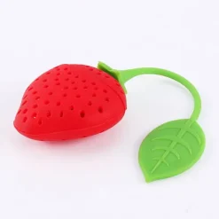 Silikon Kreativ Jordgubbsformad Tebladsil Örtkrydda Infuserfilter