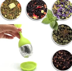 Silikon lösa teblad, Tesil med droppbricka ingår - Bästa tesilen med modern bladdesign (2 st)