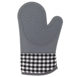 Silikon- och bomullsvantar Värmebeständiga handskar Ugnsvantar för Hemkök Bageri Hotell