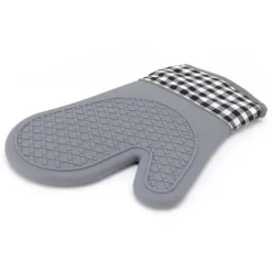 Silikon- och bomullsvantar Värmebeständiga handskar Ugnsvantar för Hemkök Bageri Hotell