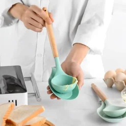 Silikon Skedstöd Hög Temperaturbeständig Värmebeständig Skedhållare för Hemkök Grön