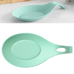 Silikon Skedstöd Hög Temperaturbeständig Värmebeständig Skedhållare för Hemkök Grön