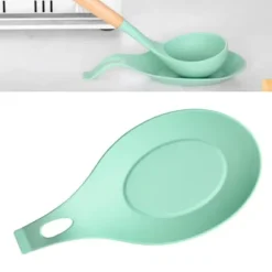 Silikon Skedstöd Hög Temperaturbeständig Värmebeständig Skedhållare för Hemkök Grön