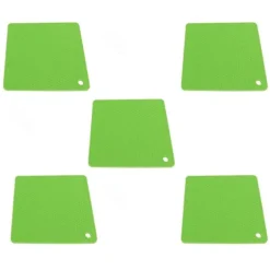 Silikon värmebeständig anti-halk underläggsmatta för köksbänk - 5 st Green Honeycomb Hot Pads