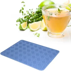 Silikon Värmeisoleringsdyna Skrivbord Anti-Skolning Vattentät Silikondyna för Hemkök (Marinblå, 45x35cm)