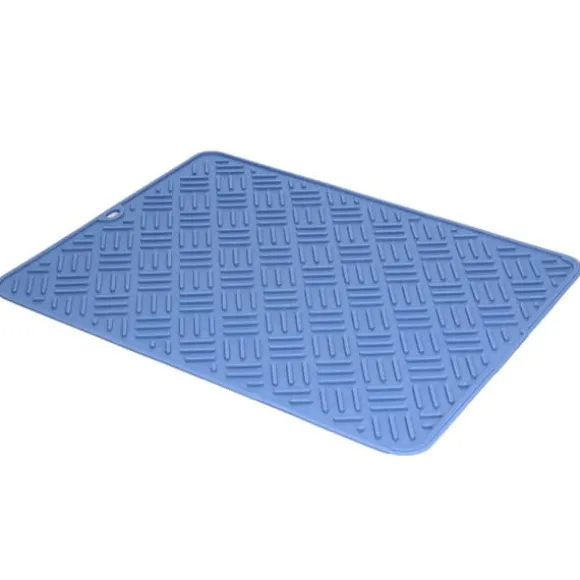 Silikon Värmeisoleringsdyna Skrivbord Anti-Skolning Vattentät Silikondyna för Hemkök (Marinblå, 45x35cm)