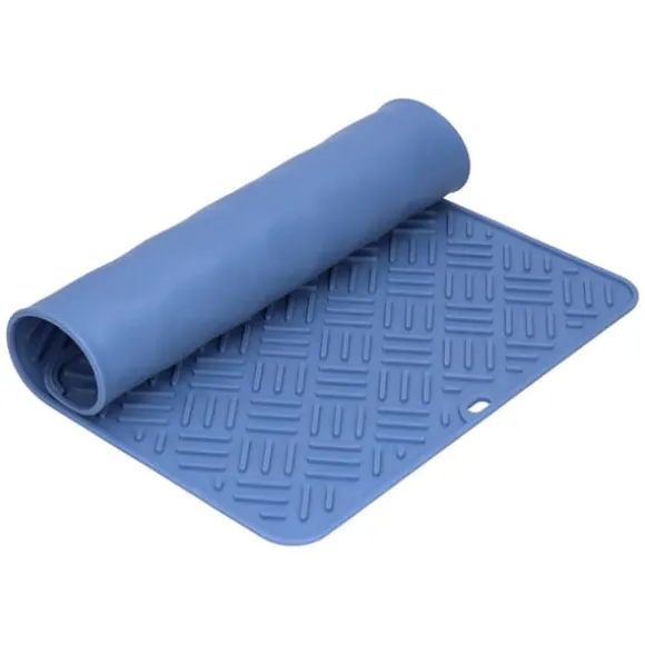 Silikon Värmeisoleringsdyna Skrivbord Anti-Skolning Vattentät Silikondyna för Hemkök (Marinblå, 45x35cm)