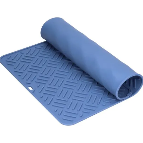 Silikon Värmeisoleringsdyna Skrivbord Anti-Skolning Vattentät Silikondyna för Hemkök (Marinblå, 45x35cm)