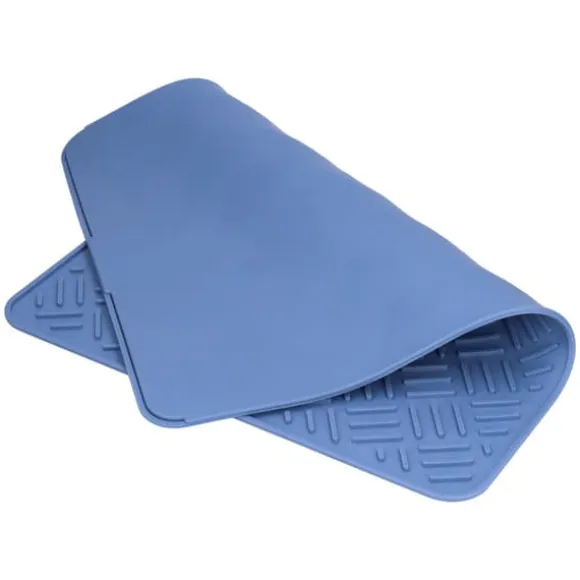 Silikon Värmeisoleringsdyna Skrivbord Anti-Skolning Vattentät Silikondyna för Hemkök (Marinblå, 45x35cm)