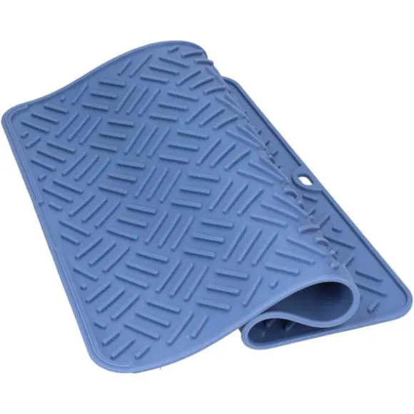 Silikon Värmeisoleringsdyna Skrivbord Anti-Skolning Vattentät Silikondyna för Hemkök (Marinblå, 45x35cm)
