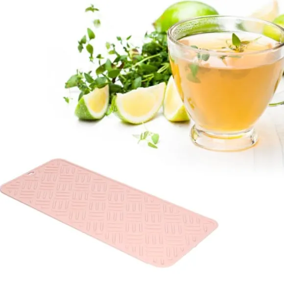 Silikon Värmeisoleringsdyna Skrivbord Anti-Skolning Vattentät Silikondyna för Hemkök (Rosa, 45x20cm)