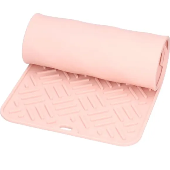 Silikon Värmeisoleringsdyna Skrivbord Anti-Skolning Vattentät Silikondyna för Hemkök (Rosa, 45x20cm)