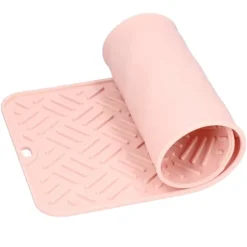 Silikon Värmeisoleringsdyna Skrivbord Anti-Skolning Vattentät Silikondyna för Hemkök (Rosa, 45x20cm)