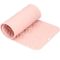 Silikon Värmeisoleringsdyna Skrivbord Anti-Skolning Vattentät Silikondyna för Hemkök (Rosa, 45x20cm)