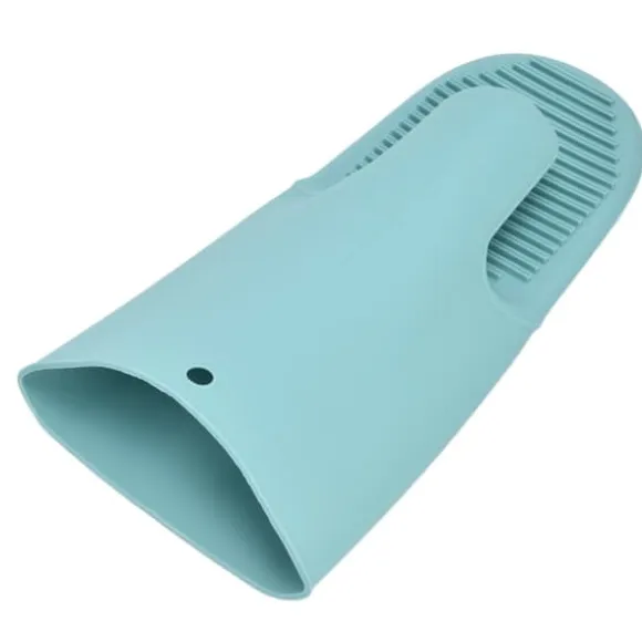 Silikon Värmeisoleringshandskar Förtjockade Anti-Slip Ugnsvantar Handskar för mikrovågsgrillNordic Green