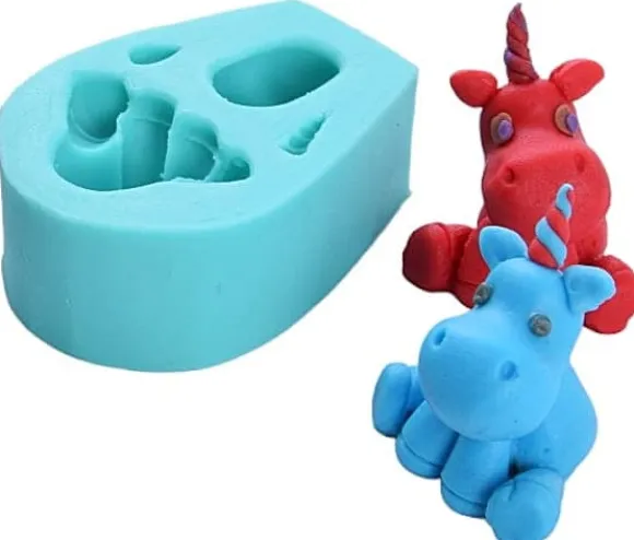 Silikonform för sockerpasta 3D ENHÖRNING