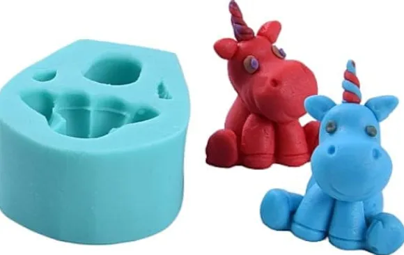 Silikonform för sockerpasta 3D ENHÖRNING