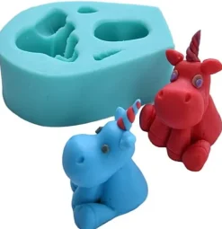 Silikonform för sockerpasta 3D ENHÖRNING