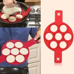 Silikonform Omelett Crepes Pannkaka 7 cirklar Snabbt enkelt sätt att göra perfekta pannkakor Köksredskap