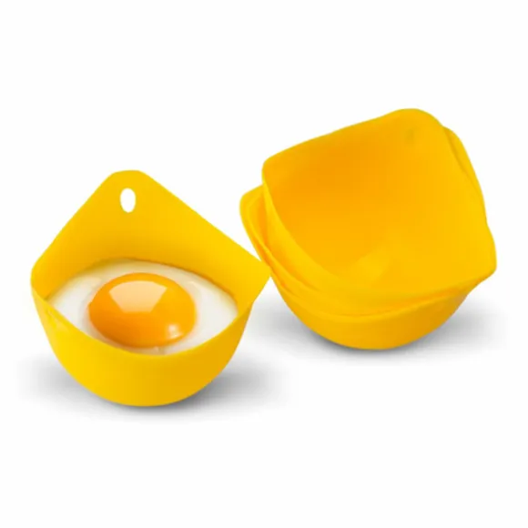 Silikonformar för pochering av ägg, 4 stycken, gula