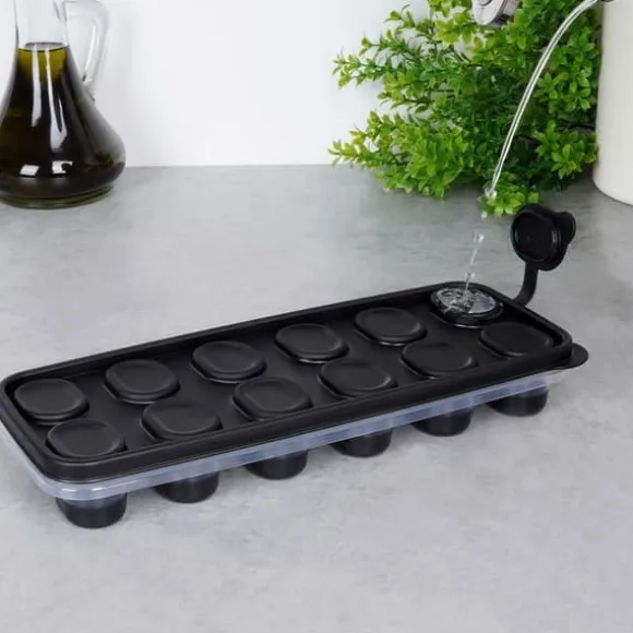 Silikoniskubform för infrysning av isbitar med lock