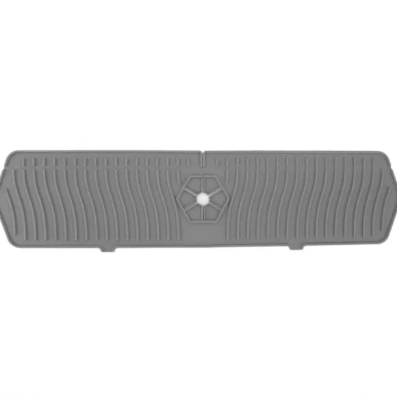 Silikonkranskydd Köksdiskskydd Silikonkranhandtag Droppfångare Svamphållare Matta 61CM Stor Storlek Grå